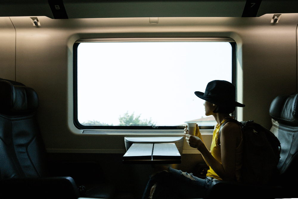 Comfortable seats on a train
